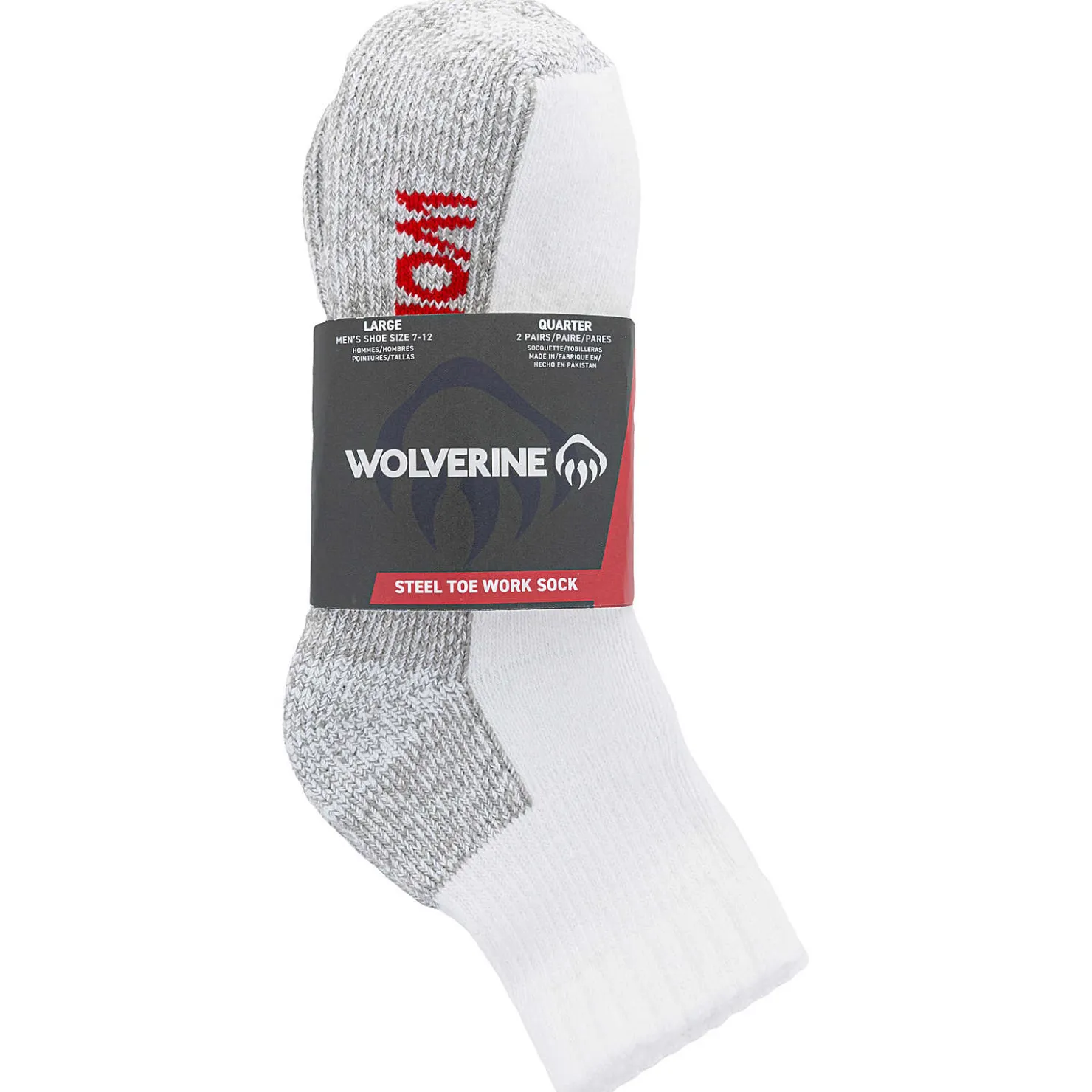 Clearance 2-PK Steel-Toe Cotton Quarter Sock Socks|Socks