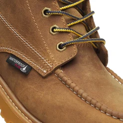New X Valiant University Of Michigan Floorhand Moc Toe Work Boot Waterproof|Soft Toe